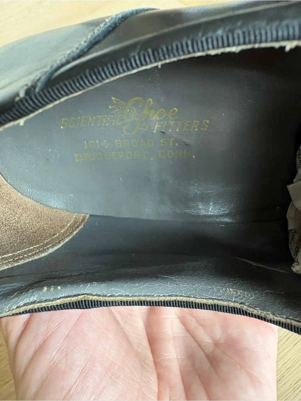 1940s 1950s Black Leather Heeled Oxfords Shoes Size 7.5 B Supple Leather